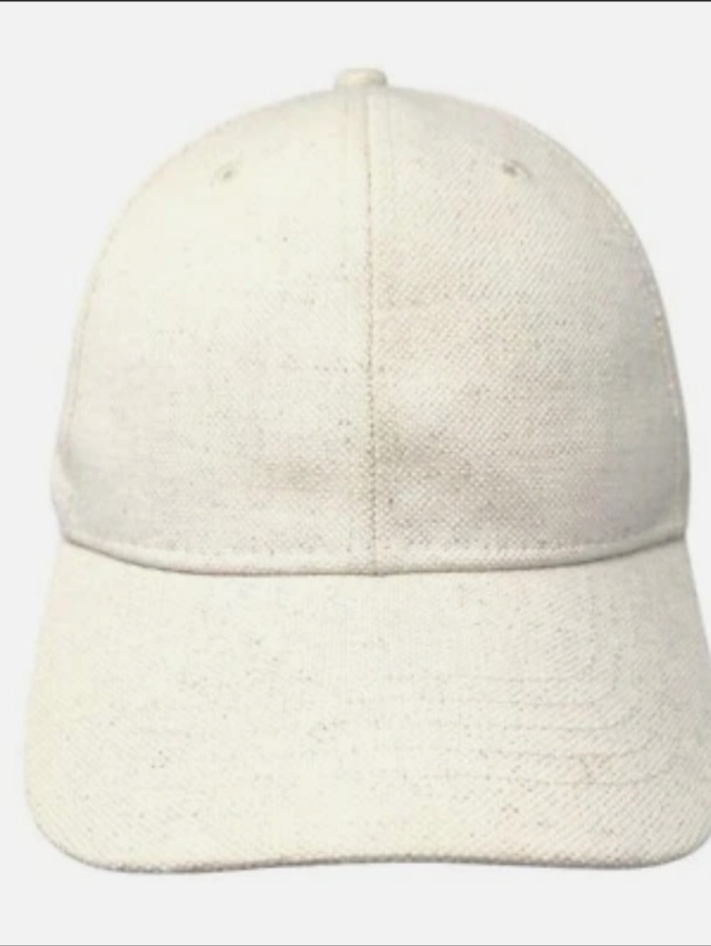 Baseball Cap Cream Canvas Adjustable Dad Hat Minimal Neutral